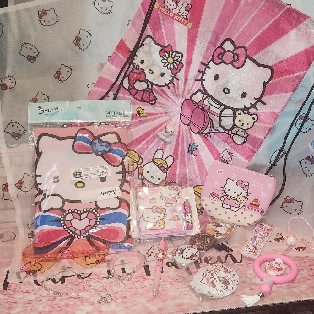 Hello Kitty Kids Accessory Bag Set - Pink and White